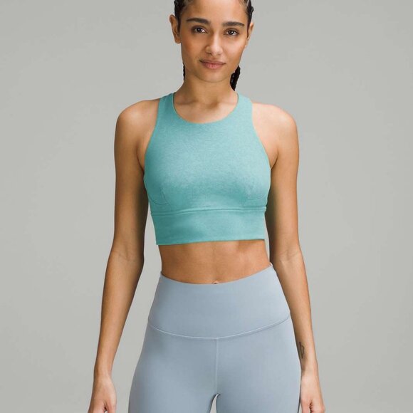 Lululemon Wunder Train Longline Bra Everlux C/D Cup In Blaze Maldives Green 6 - Picture 2 of 6